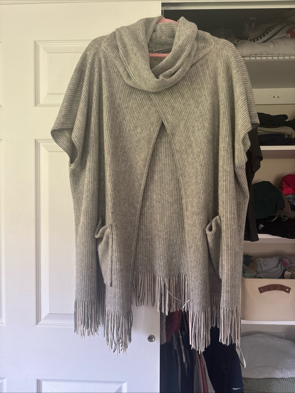 Cozy Mia & Tess Fringe Cowl Neck Women's Sweater
